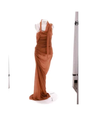 Chestnut Terracotta Halter Dress
