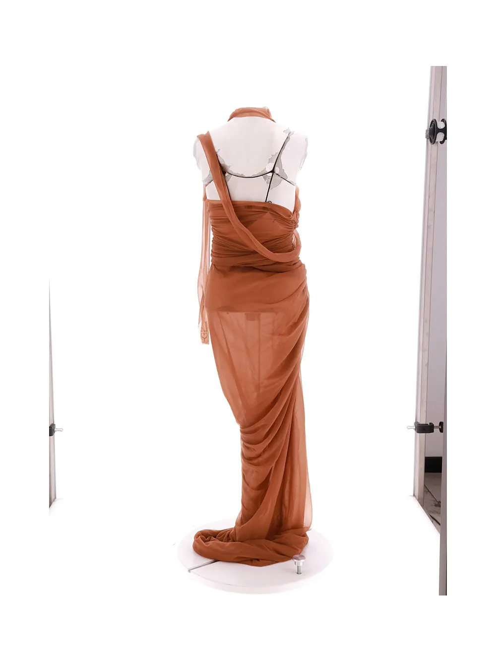 Chestnut Terracotta Halter Dress