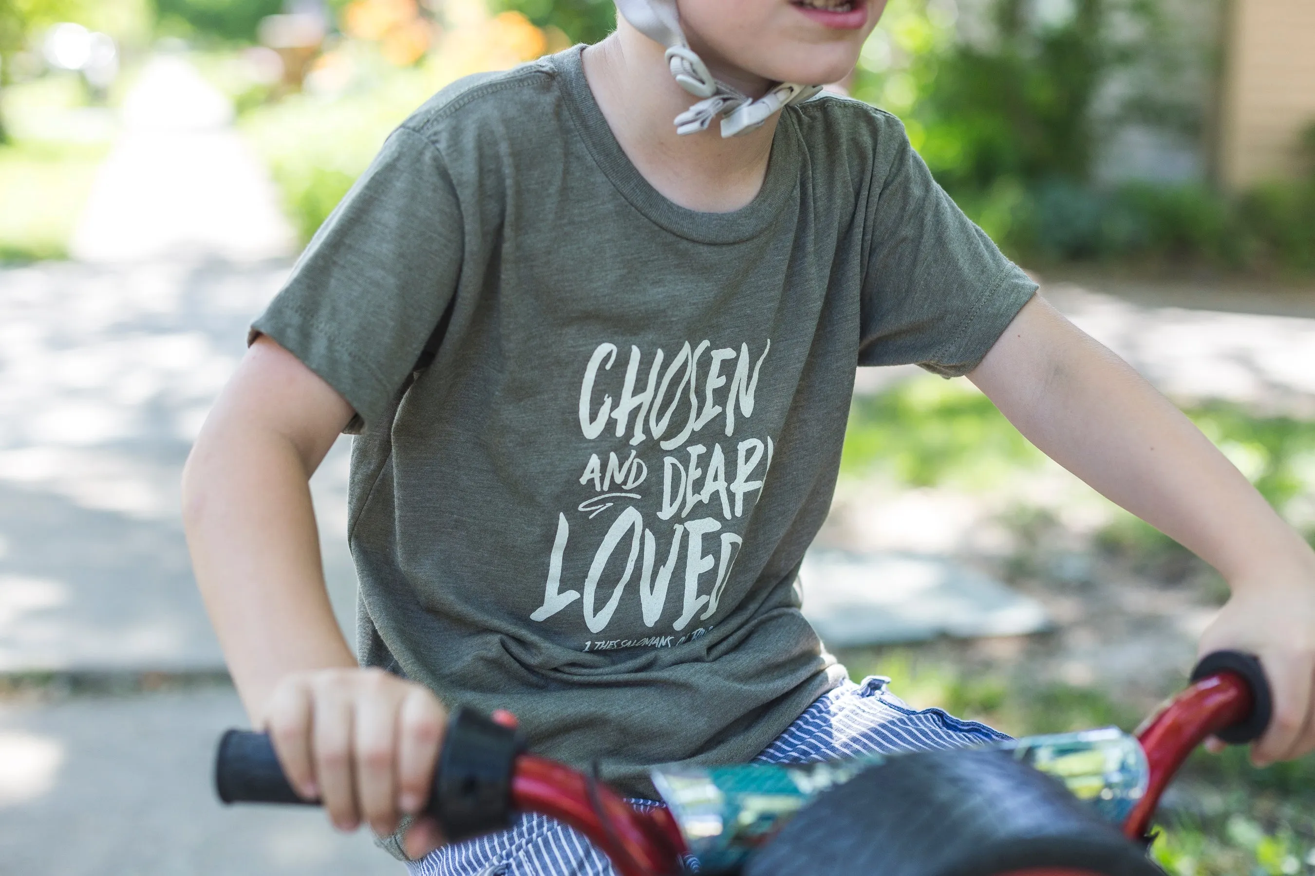 Chosen & Dearly Loved Toddler Tee in Olive Triblend