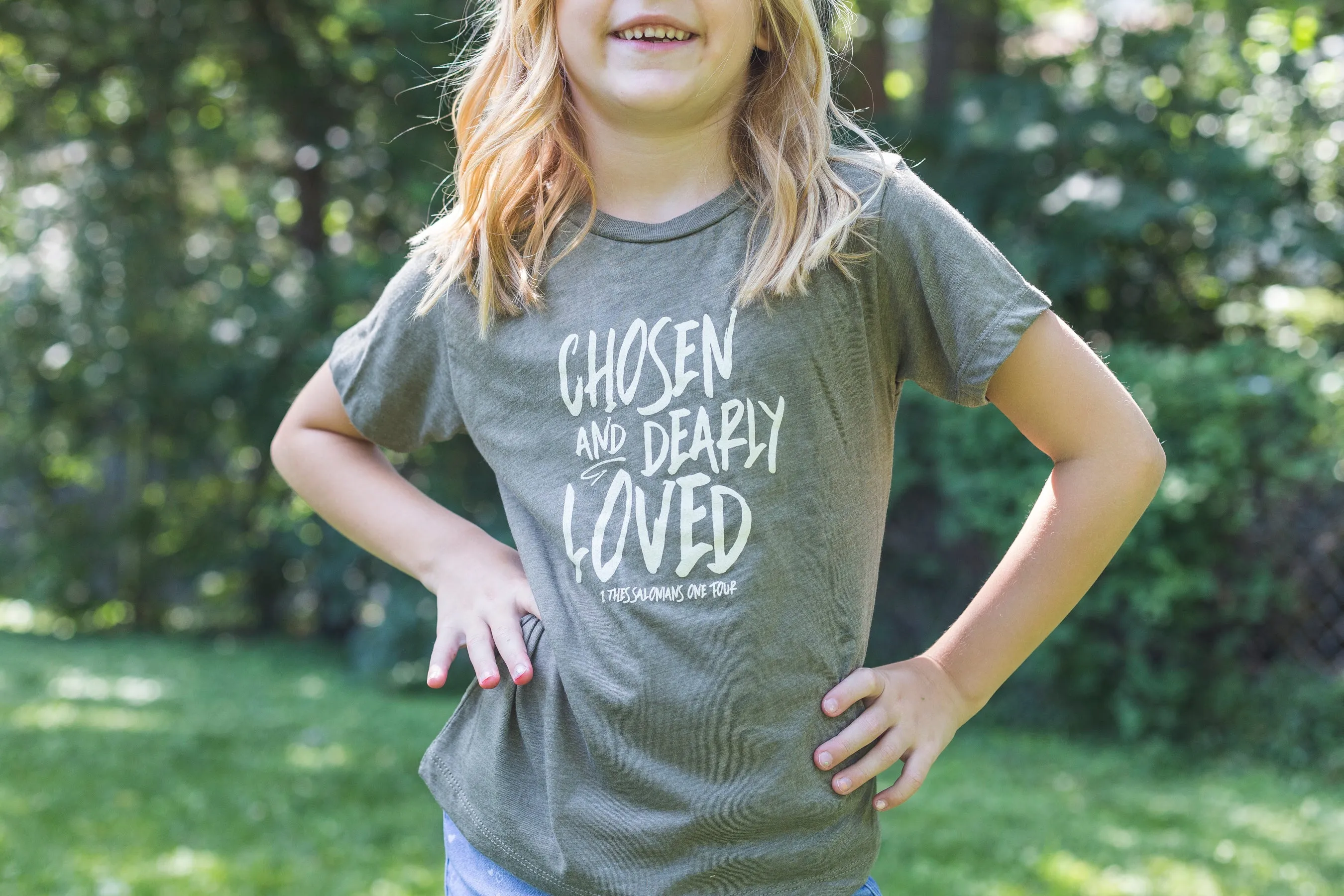 Chosen & Dearly Loved Toddler Tee in Olive Triblend