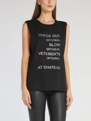 Chrissy Black Cut Off T-Shirt