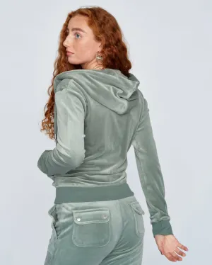 Classic Velour Robertson Zip Hoodie Chinois Green