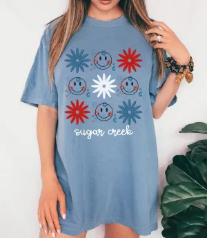Comfort Colors Sugar Creek Smiley Unisex Shirt / Youth and Adult Sizes