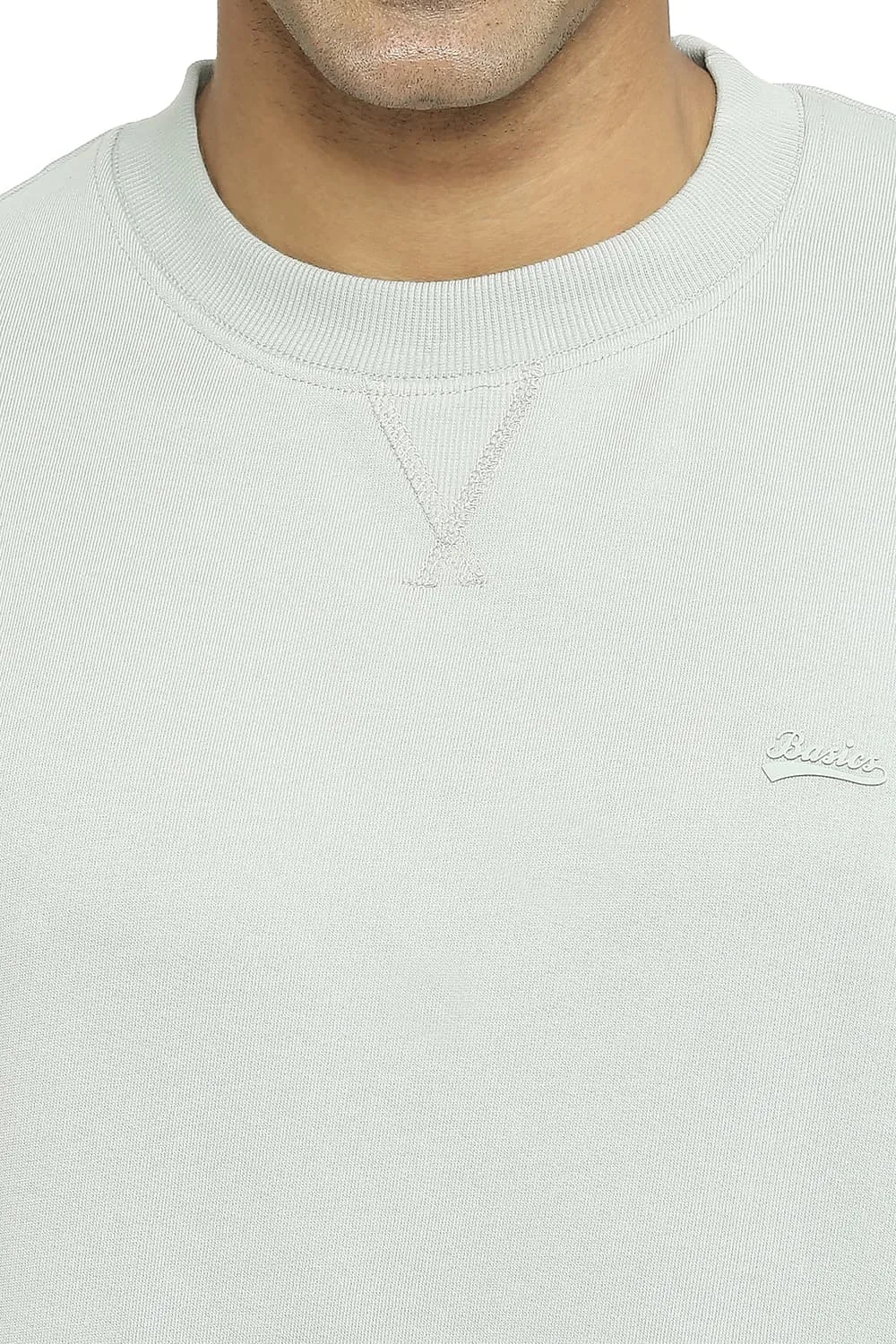 Comfort Fit Cotton Non Brushed Fleece Pullover Sweatshirt