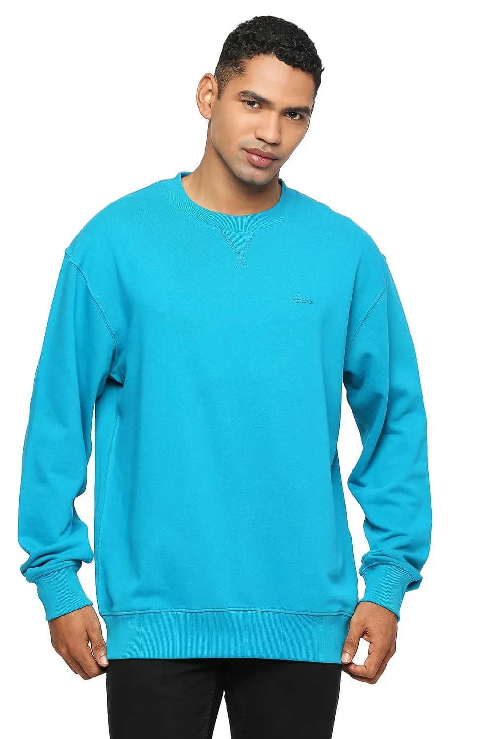 Comfort Fit Cotton Non Brushed Fleece Pullover Sweatshirt