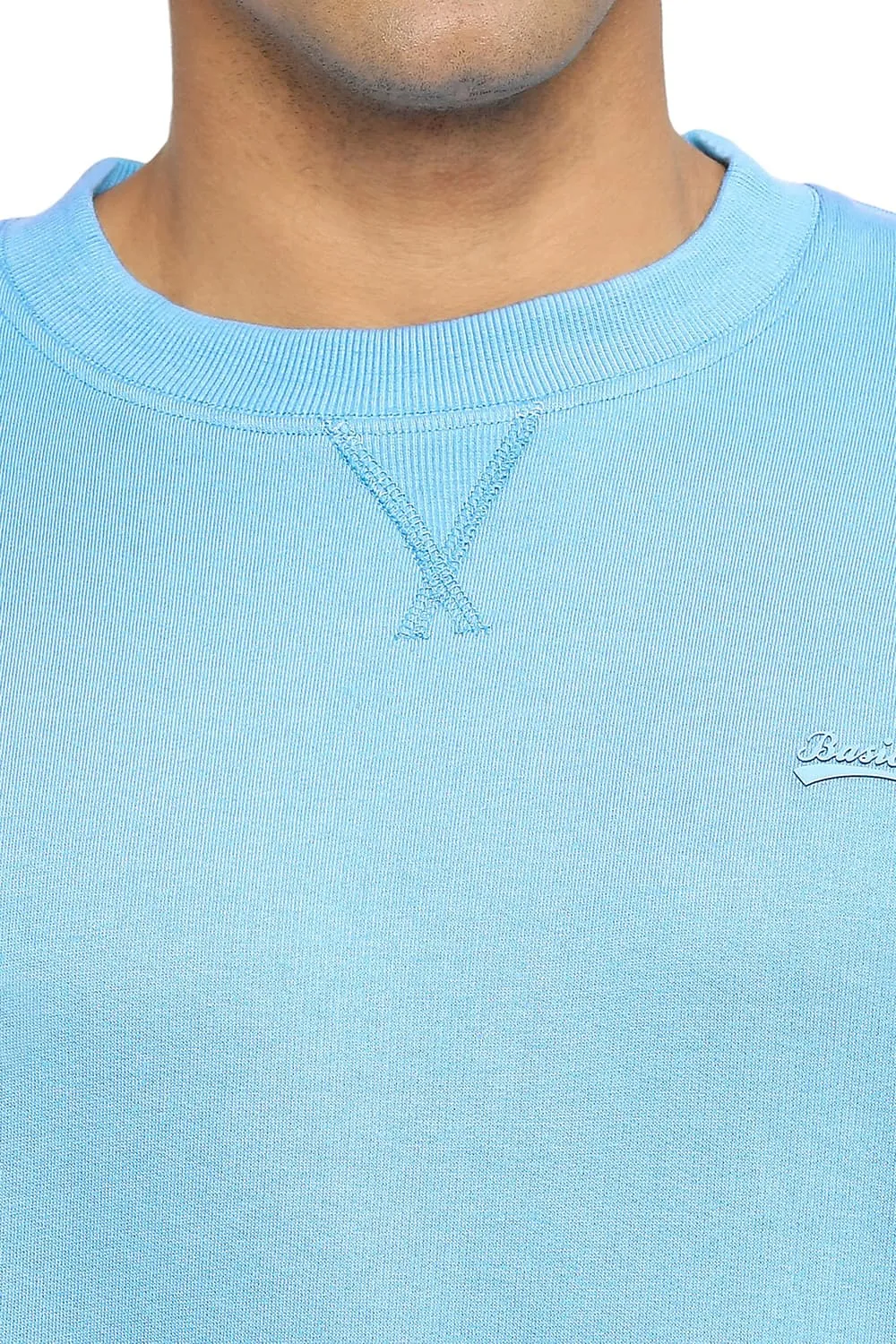 Comfort Fit Cotton Non Brushed Fleece Pullover Sweatshirt