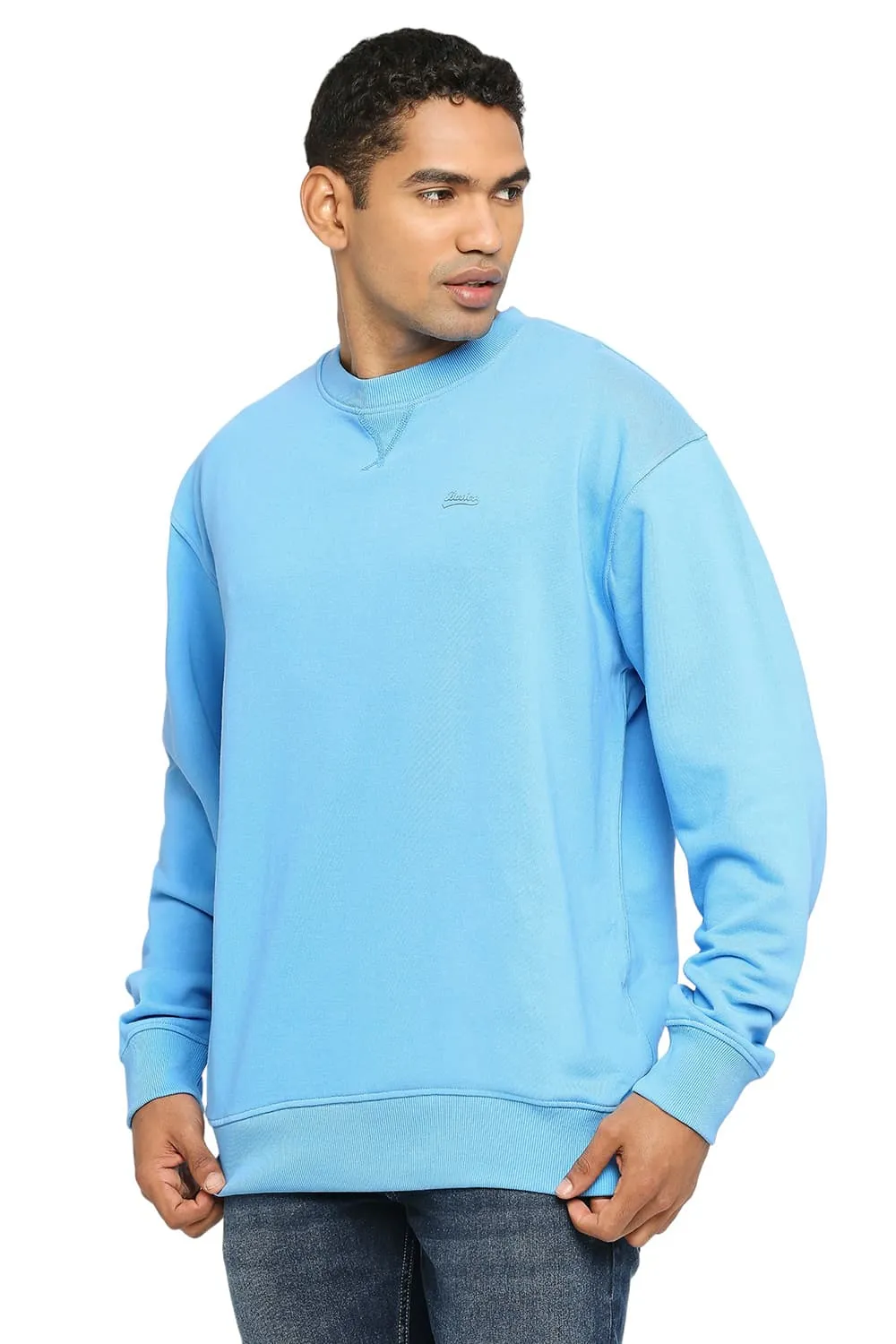 Comfort Fit Cotton Non Brushed Fleece Pullover Sweatshirt