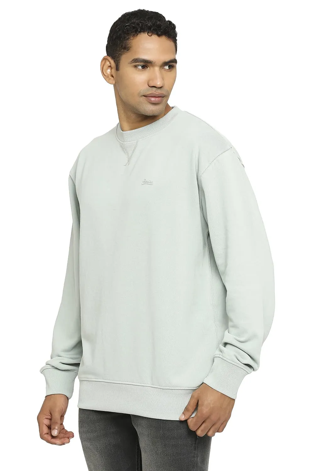 Comfort Fit Cotton Non Brushed Fleece Pullover Sweatshirt