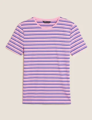 Cotton Rich Striped Fitted T-Shirt