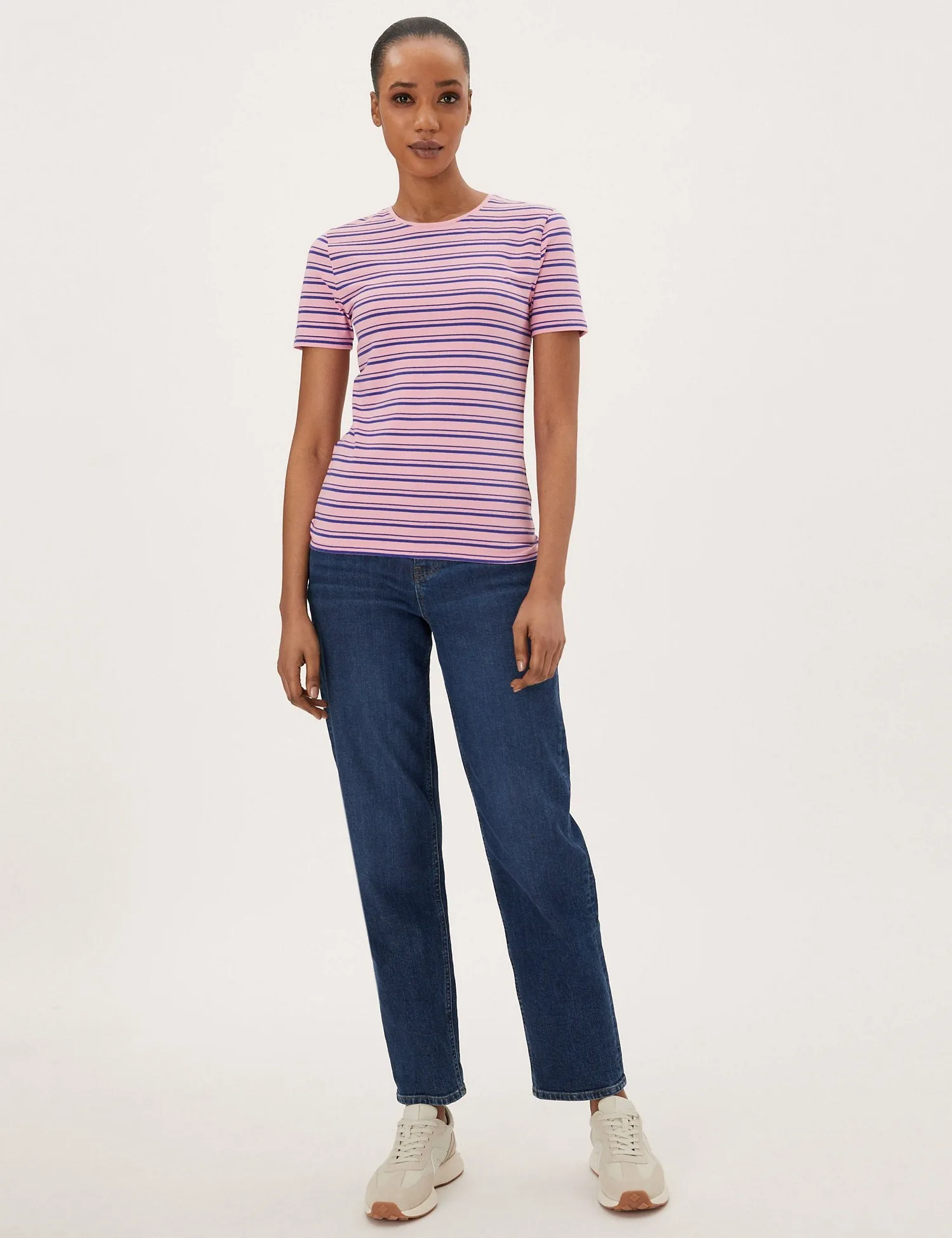 Cotton Rich Striped Fitted T-Shirt