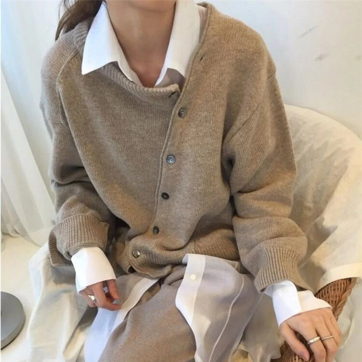 Couture jacket made from cosy material with a playful button placket - Stylish design for modern women