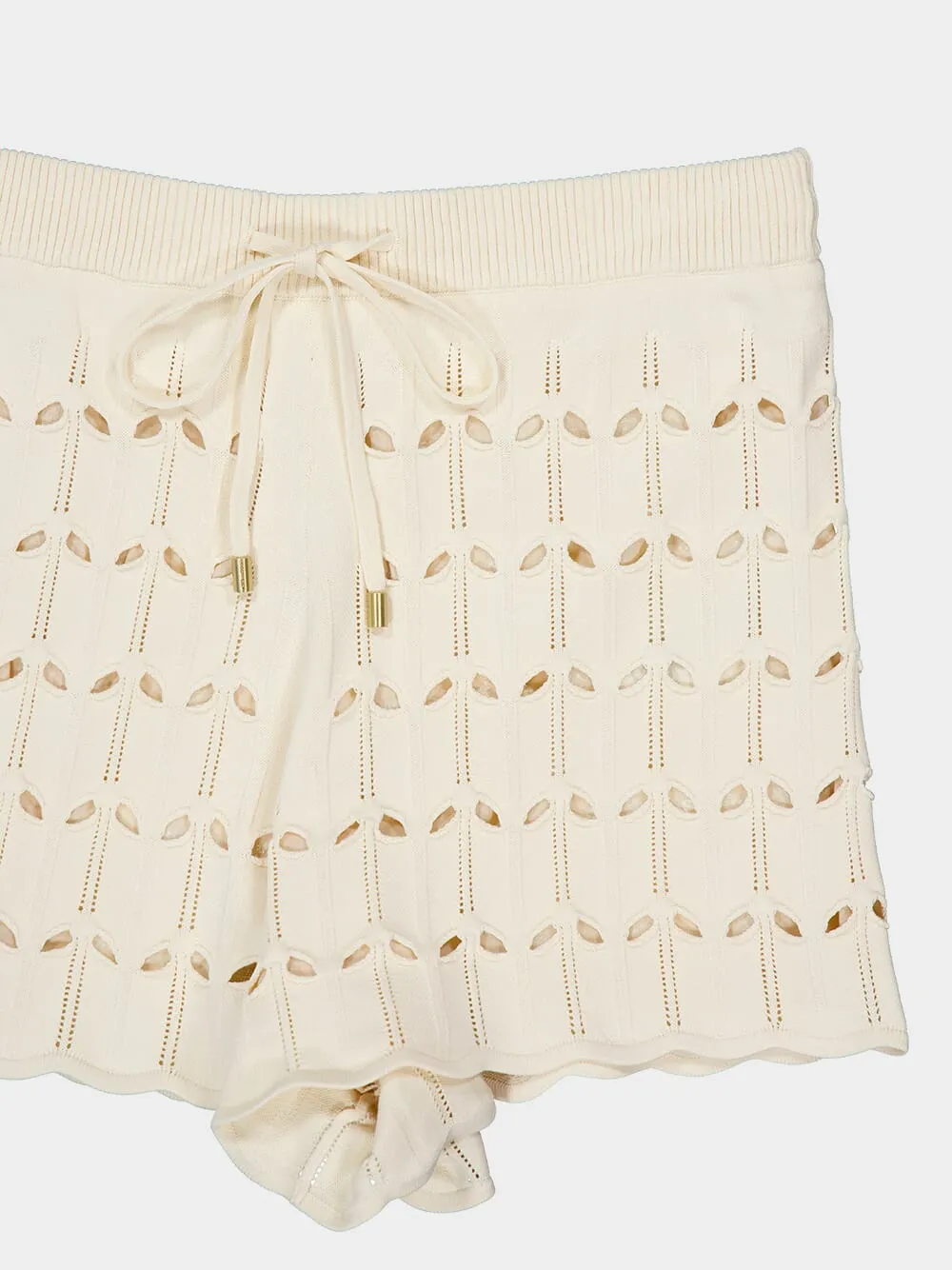 Cream Rhiannon Pointelle Shorts