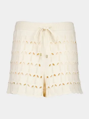 Cream Rhiannon Pointelle Shorts