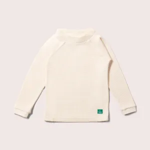 Cream Waffle Long Sleeve Cosy Top