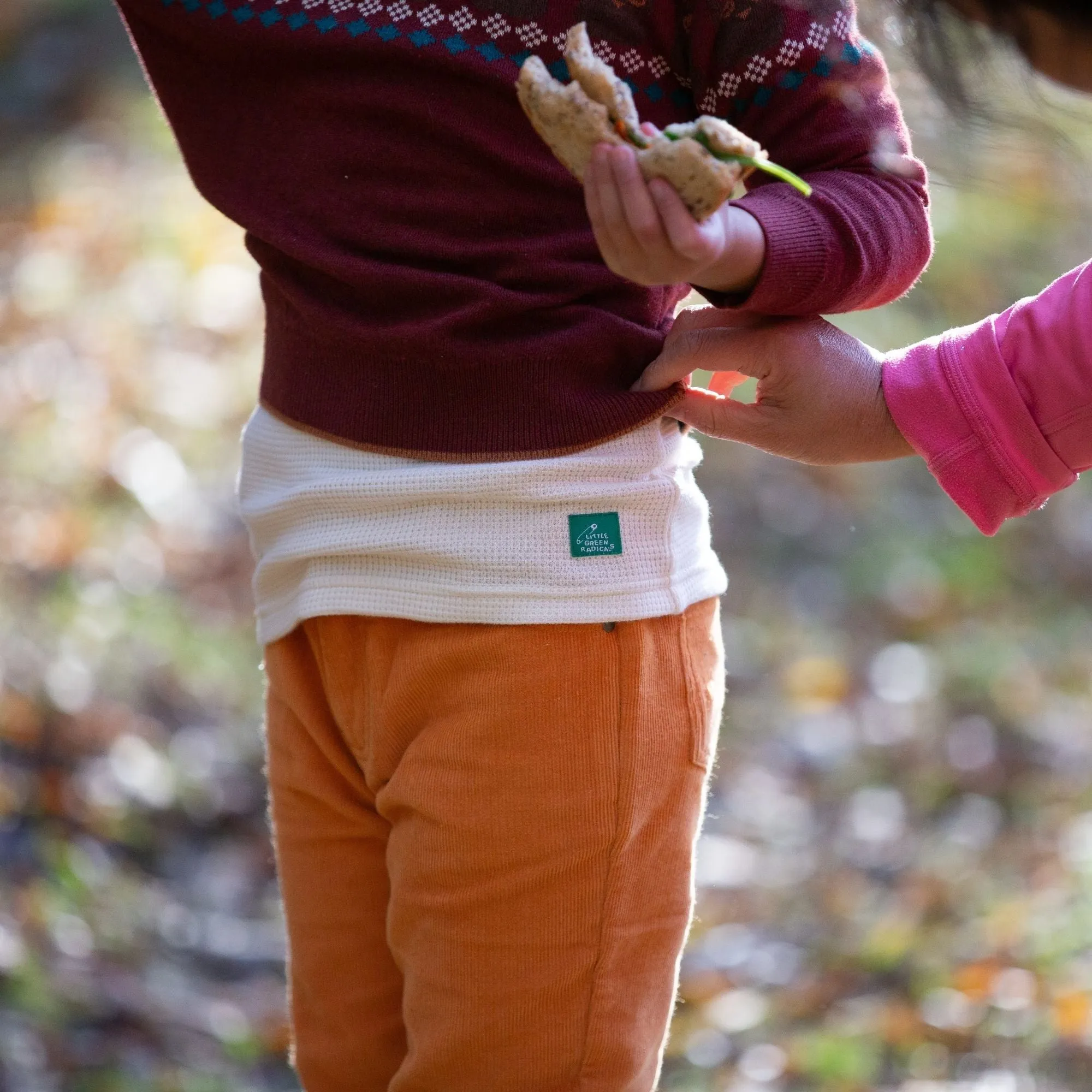 Cream Waffle Long Sleeve Cosy Top
