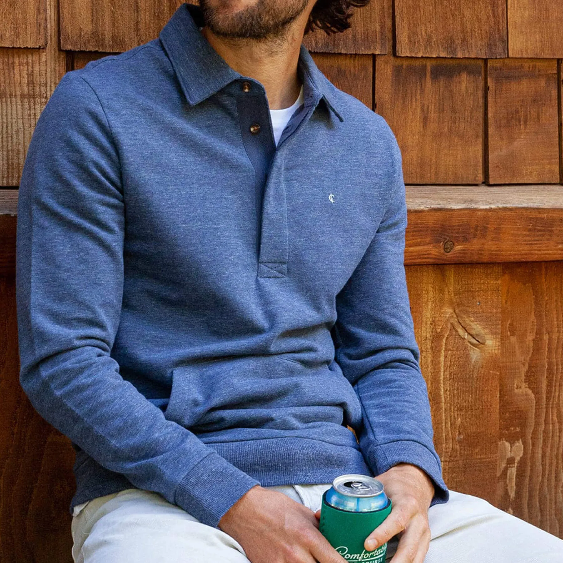 Criquet Collared Sweatshirt - Heather Navy