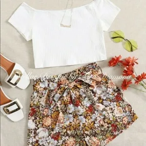 Crop Top &amp; Boho Shorts Set
