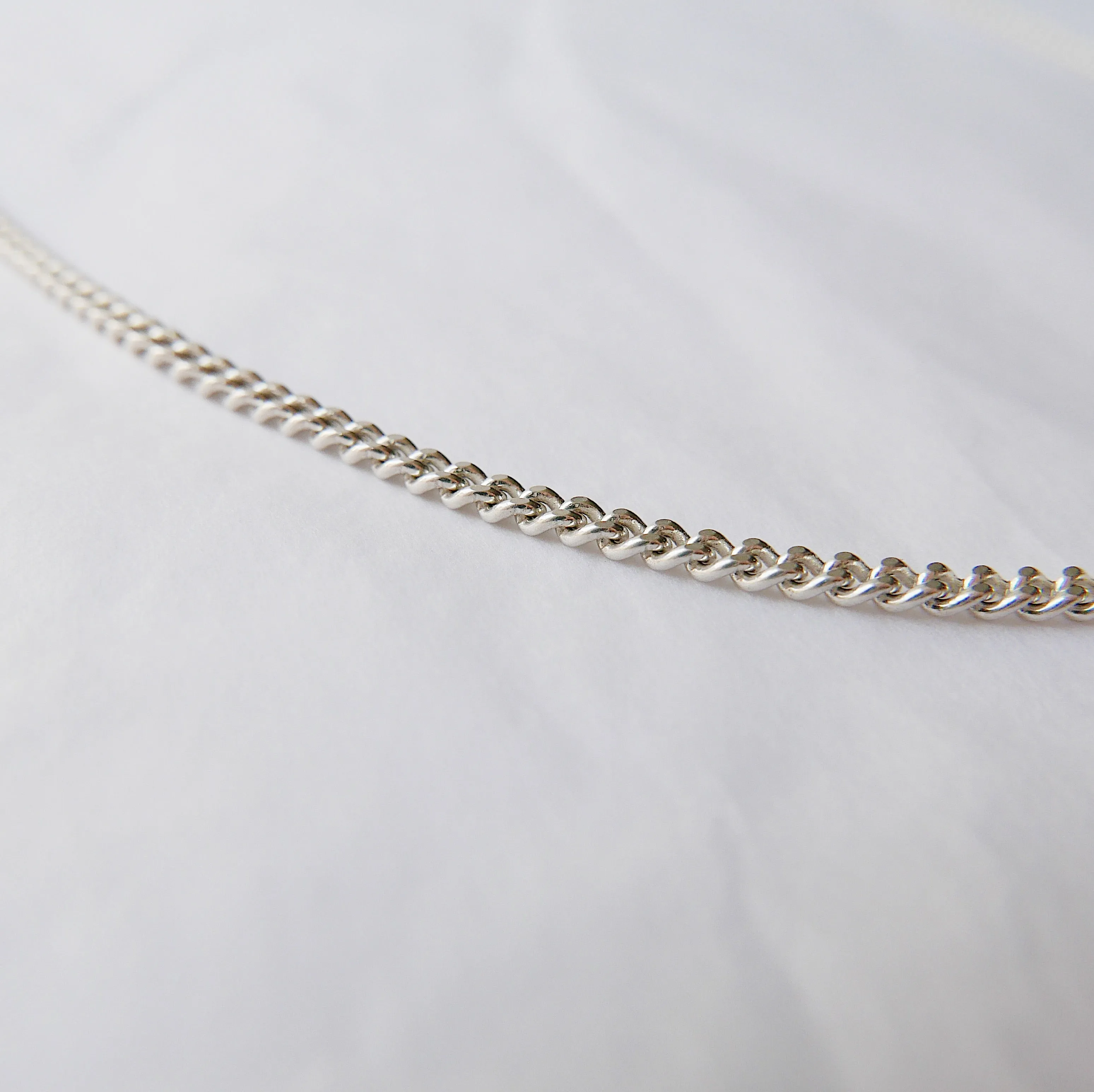 Curb Chain Lariat - Sterling Silver