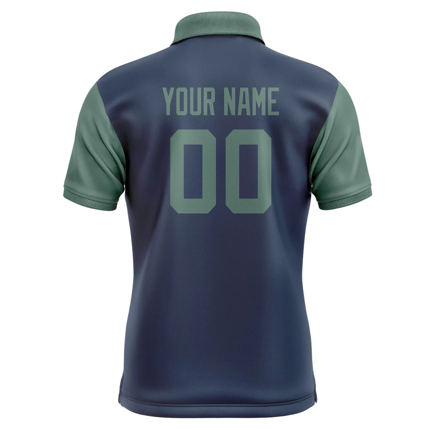Custom Blue Blue Green Short-Sleeve Polo Shirt