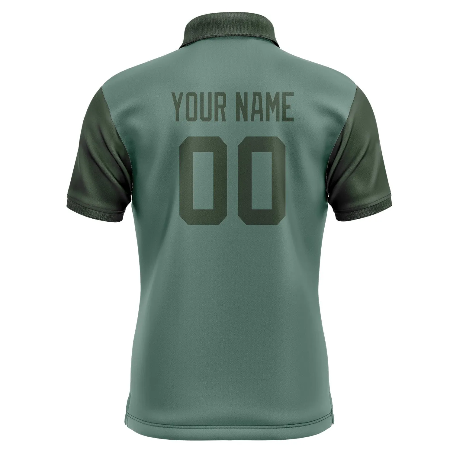 Custom Blue Green Dark Green Short-Sleeve Polo Shirt