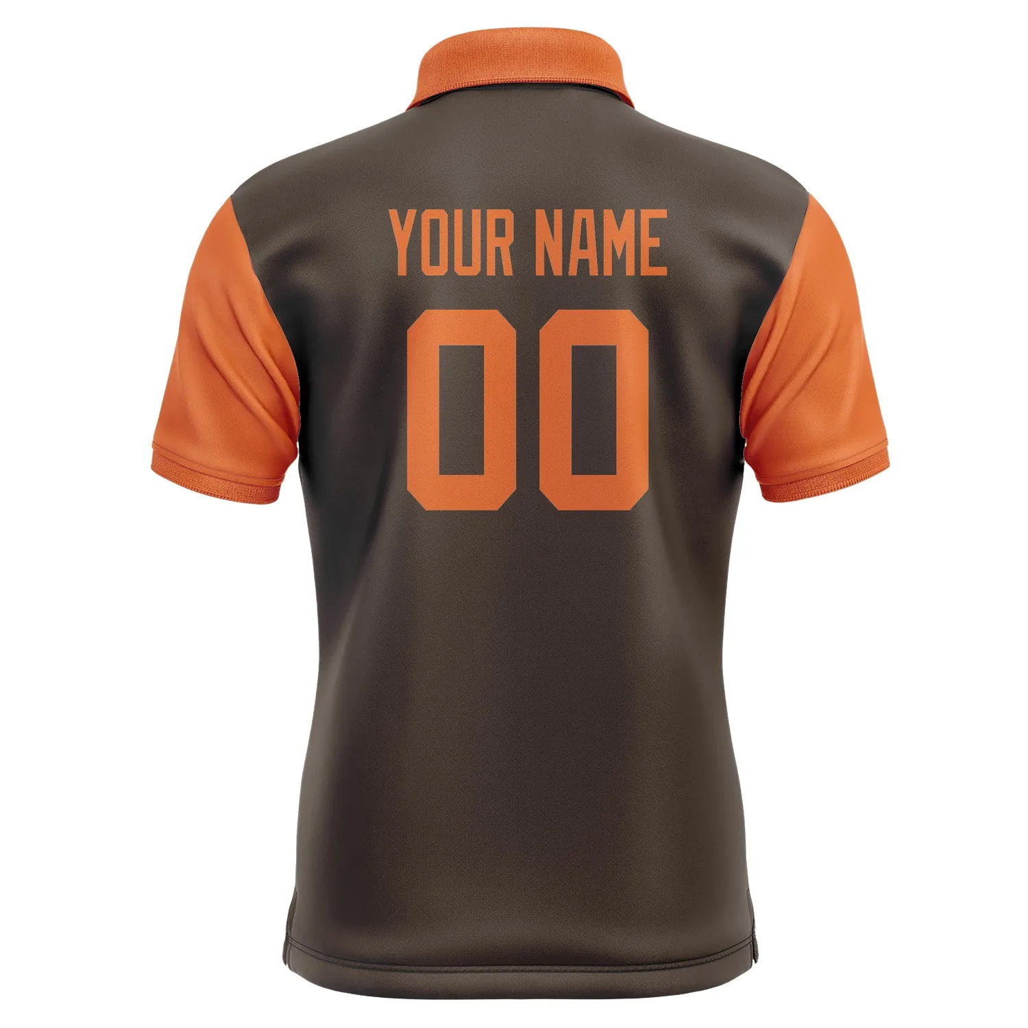 Custom Brown Orange Short-Sleeve Polo Shirt