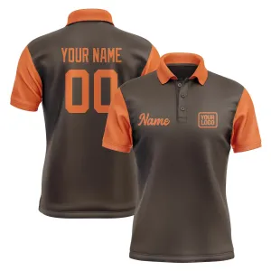 Custom Brown Orange Short-Sleeve Polo Shirt