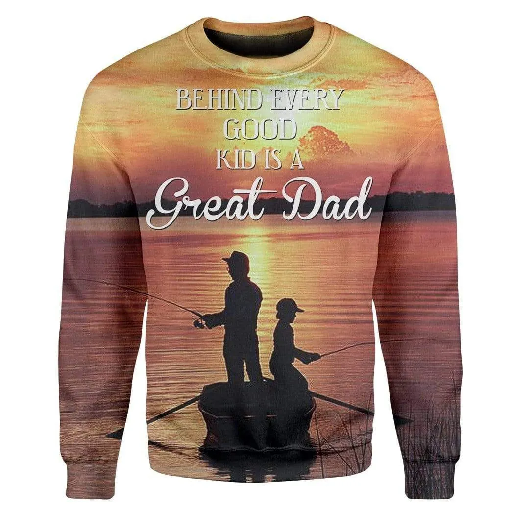 Custom Cosplay T-shirt - Hoodies Behind Every Good Kid Is A Great Dad Apparel