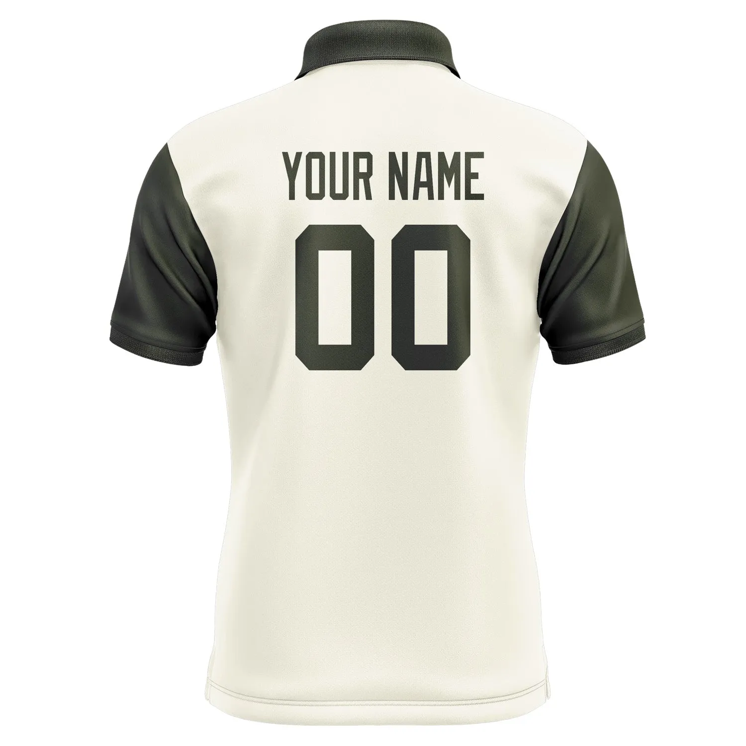 Custom Cream Olive Short-Sleeve Polo Shirt