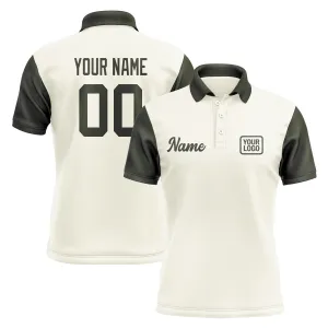 Custom Cream Olive Short-Sleeve Polo Shirt