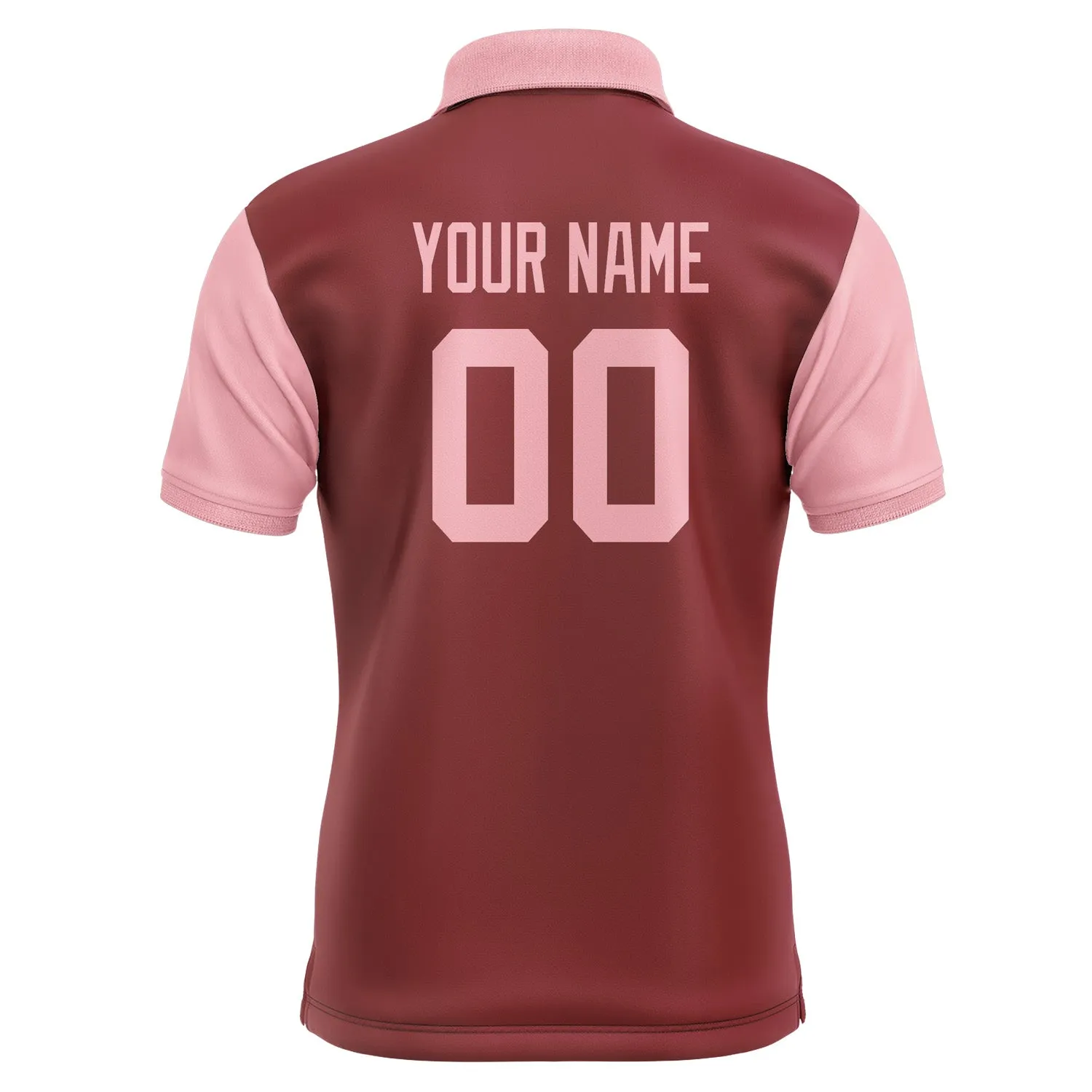 Custom Crimson Red Light Pink Short-Sleeve Polo Shirt