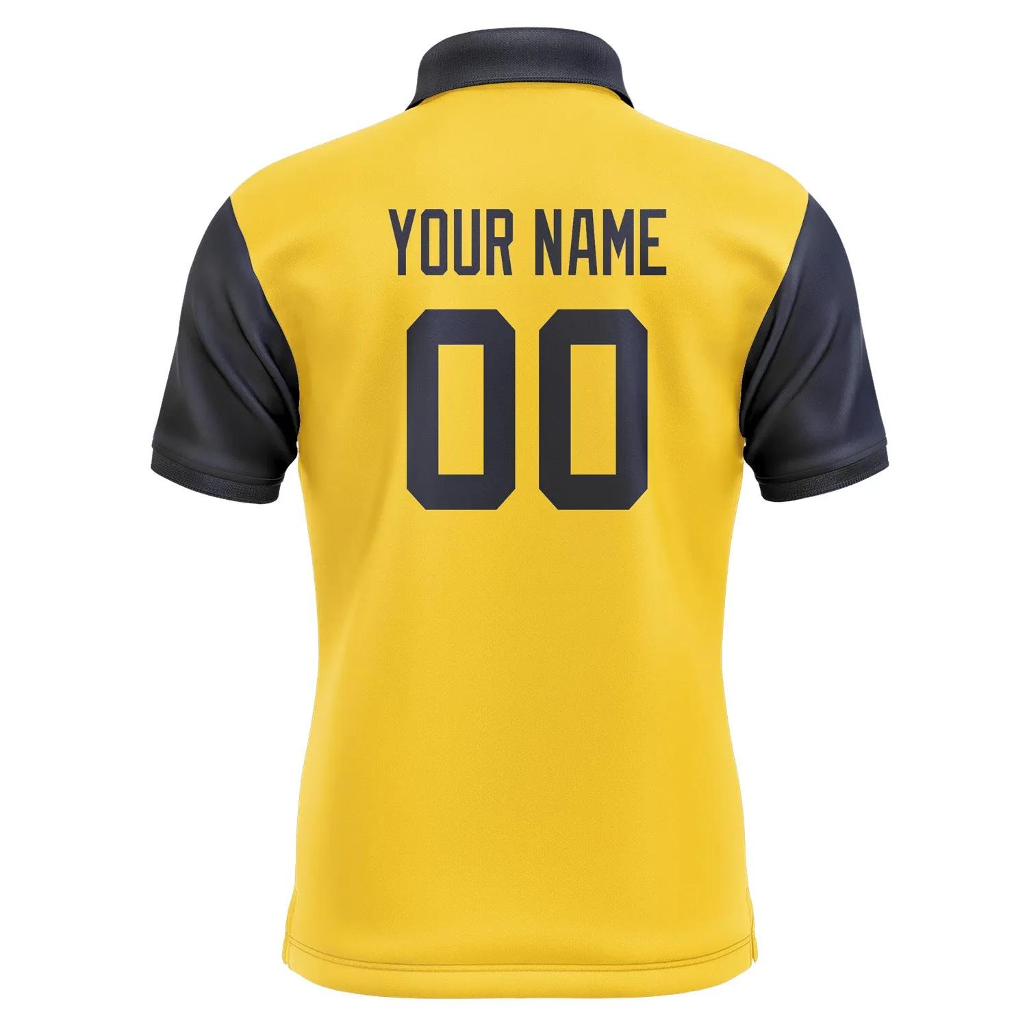 Custom Gold Navy Short-Sleeve Polo Shirt