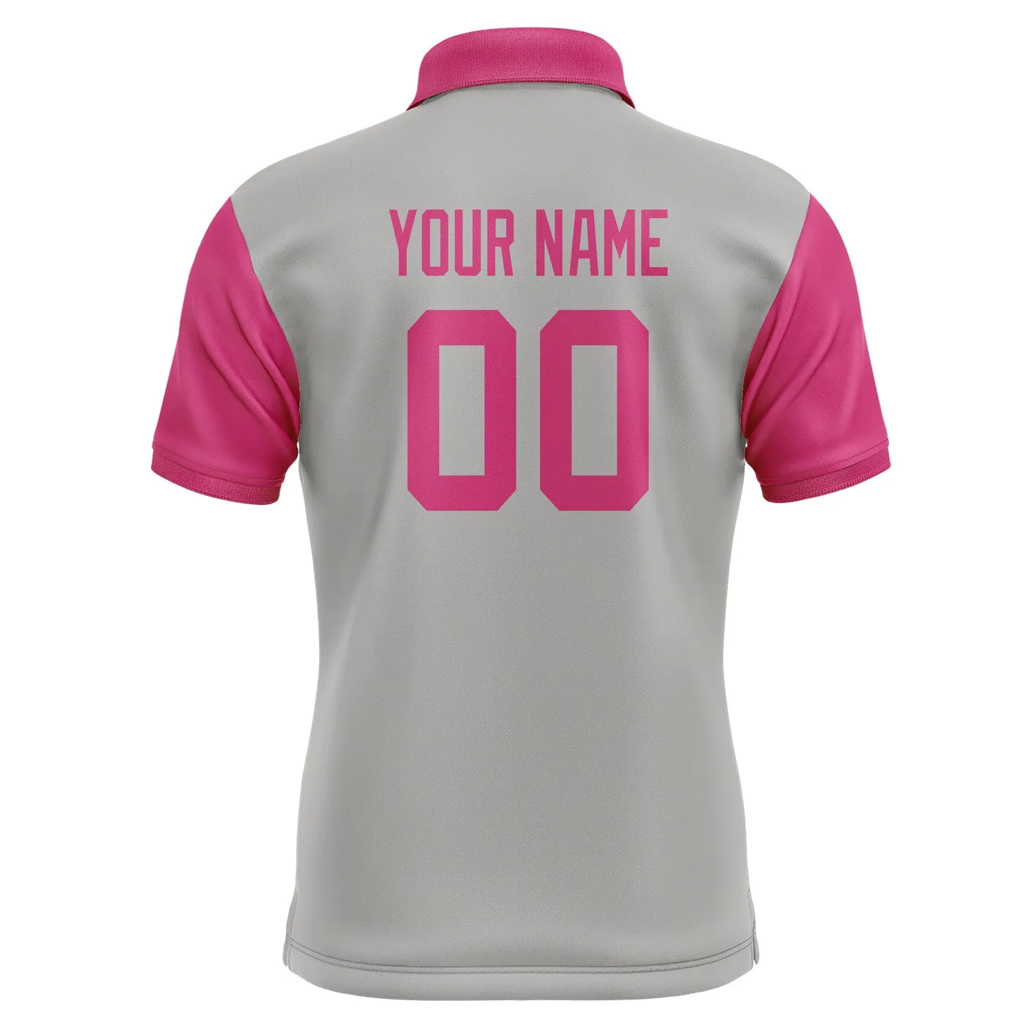 Custom Gray Pink Short-Sleeve Polo Shirt