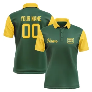 Custom Green Gold Short-Sleeve Polo Shirt