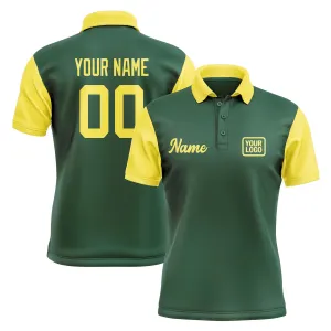 Custom Green Light Yellow Short-Sleeve Polo Shirt