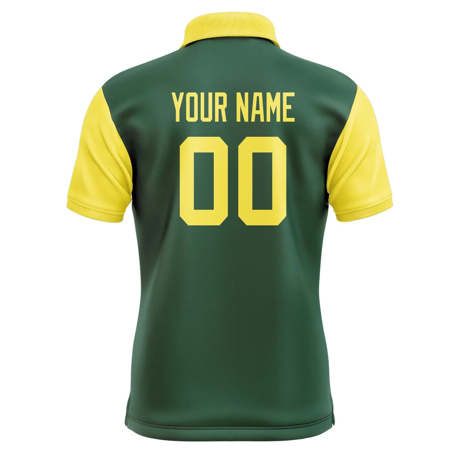 Custom Green Light Yellow Short-Sleeve Polo Shirt