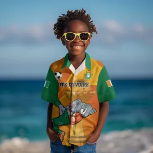 Custom Ivory Coast Football Kid Hawaiian Shirt 2024 Mascot With Champions Trophy LT14