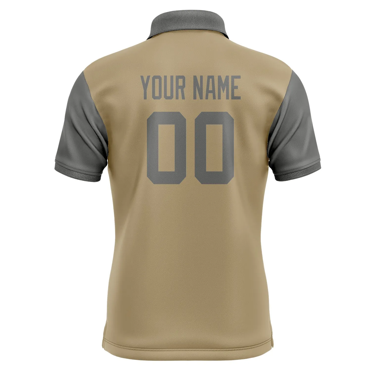 Custom Light Khaki Dark Grey Short-Sleeve Polo Shirt