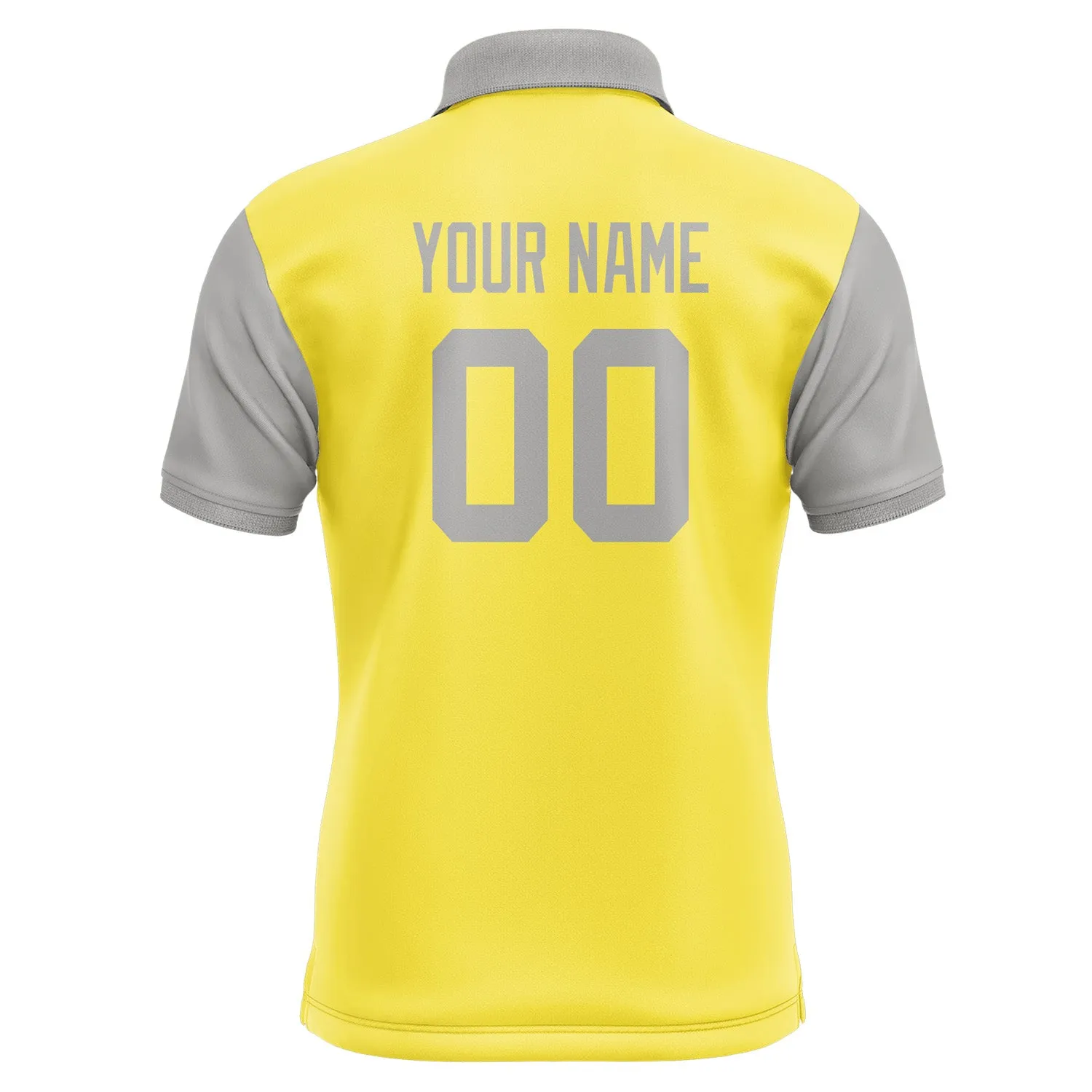 Custom Light Yellow Gray Short-Sleeve Polo Shirt