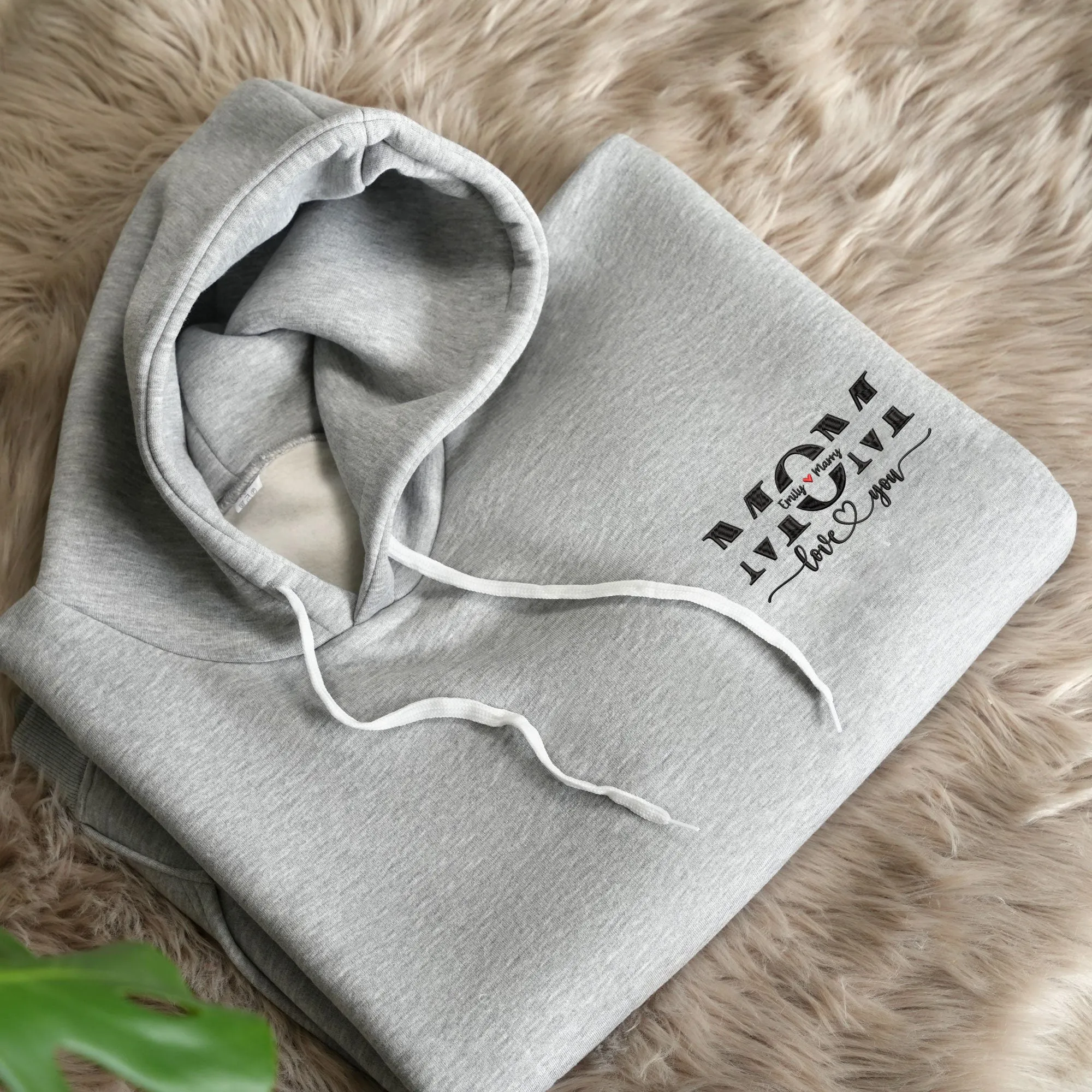 Custom Mama Embroidered Hoodie, Personalized Mom Hoodie With Kids Names, Pregnancy Reveal Outfit, Birthday Gift, Mothers Day Gift