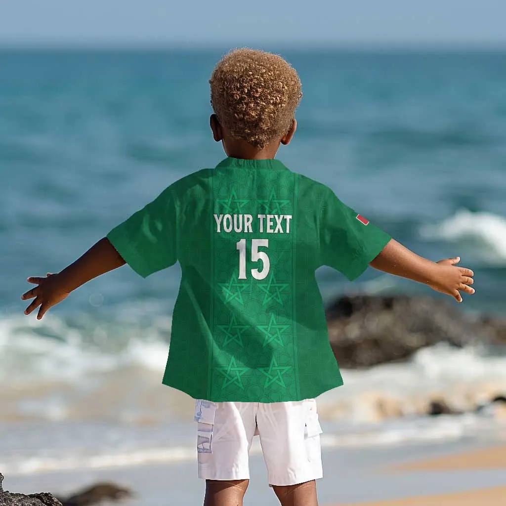 Custom Morocco Football Kid Hawaiian Shirt Dima Maghrib LT15