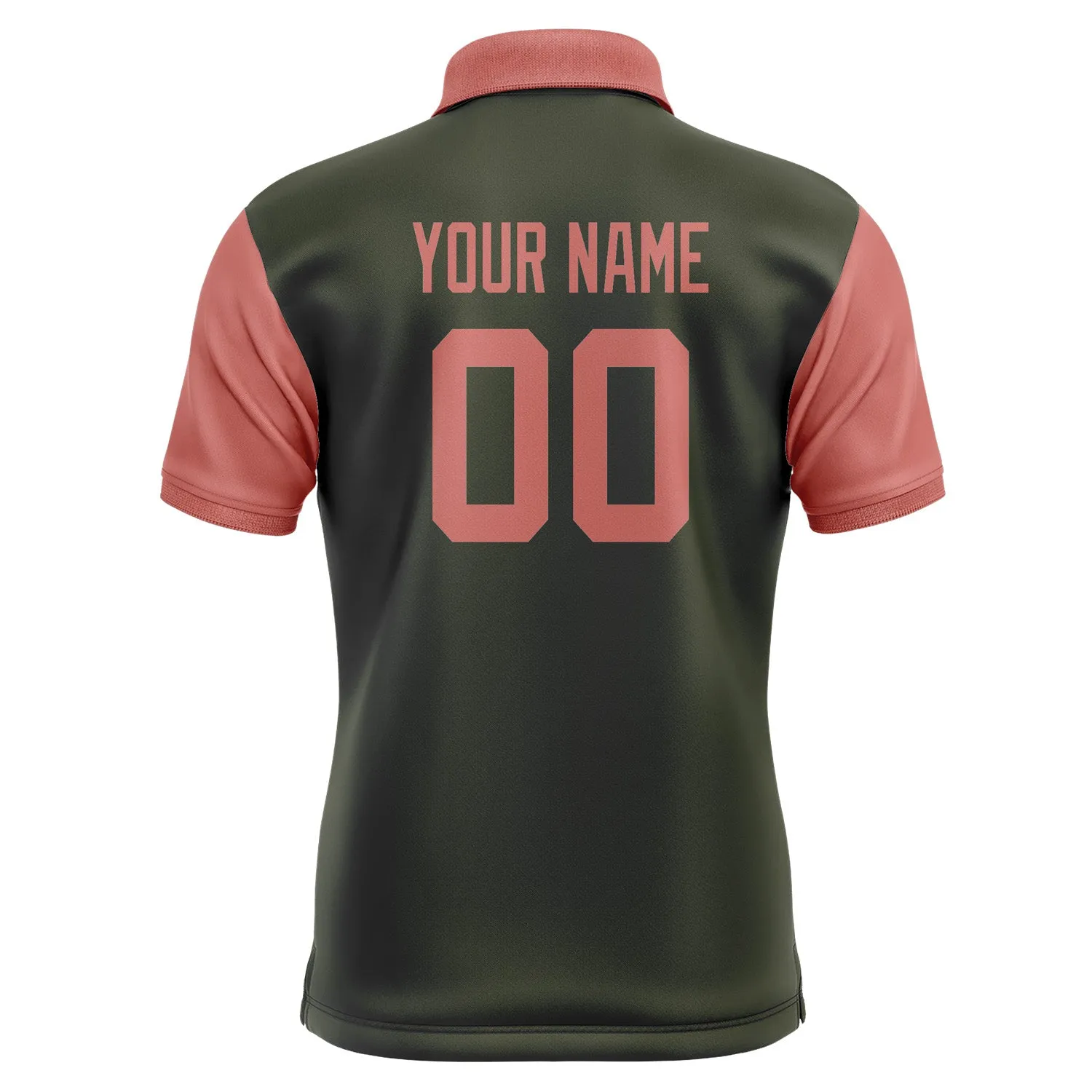 Custom Olive Copper Rose Short-Sleeve Polo Shirt