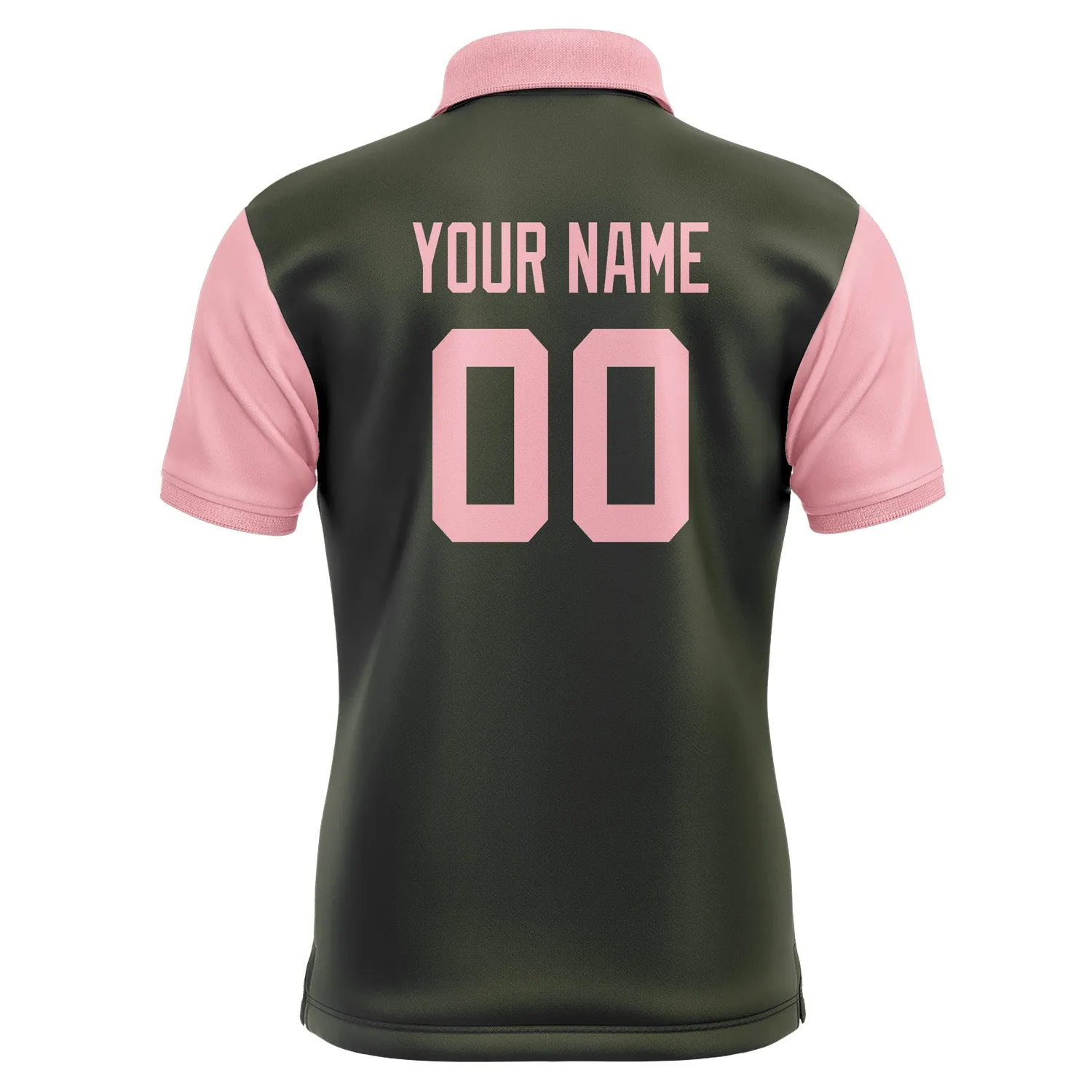 Custom Olive Light Pink Short-Sleeve Polo Shirt