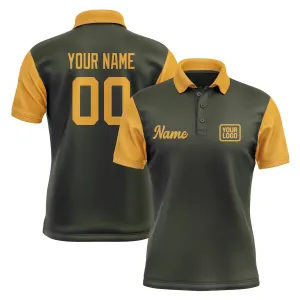 Custom Olive Yellow Short-Sleeve Polo Shirt