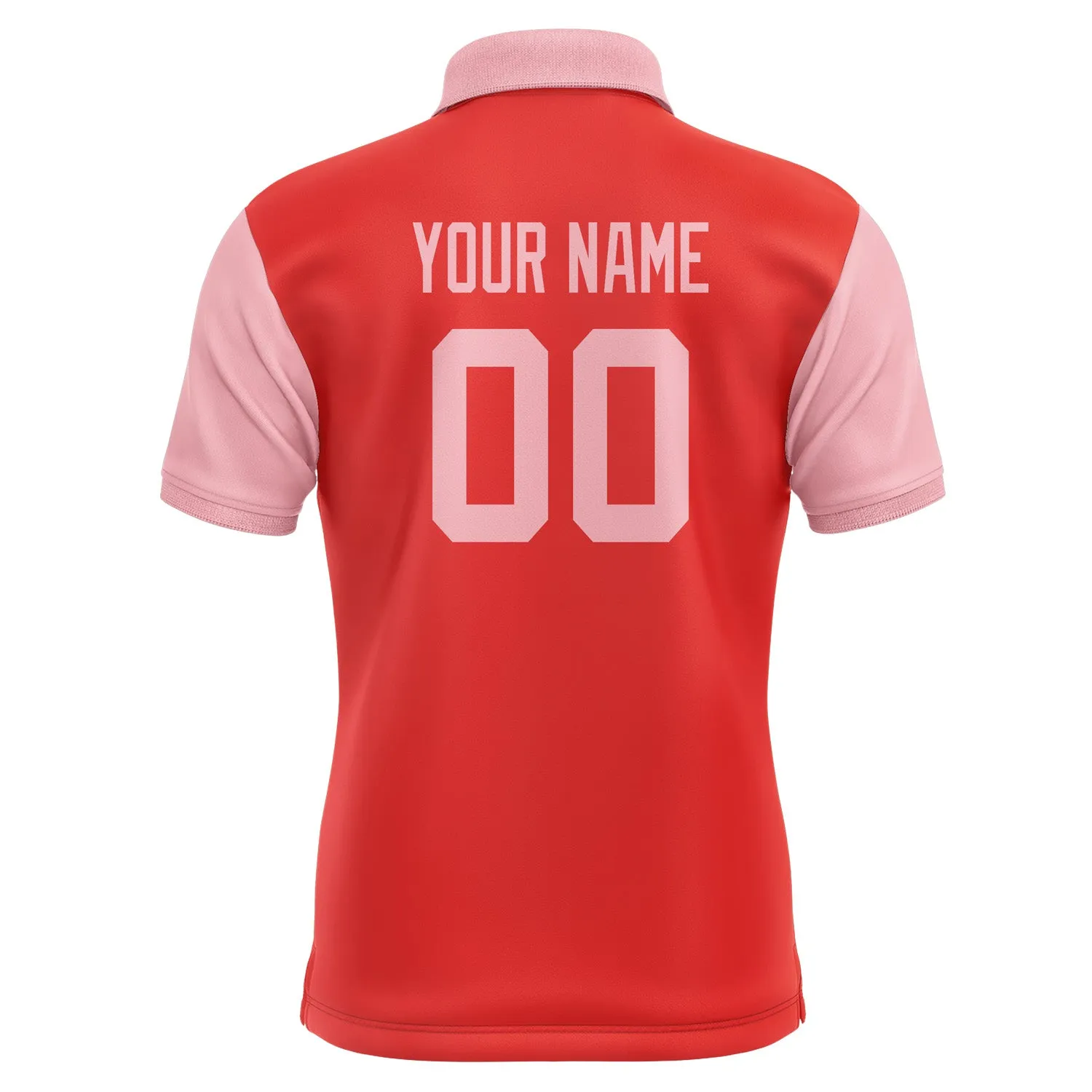 Custom Orange Red Light Pink Short-Sleeve Polo Shirt