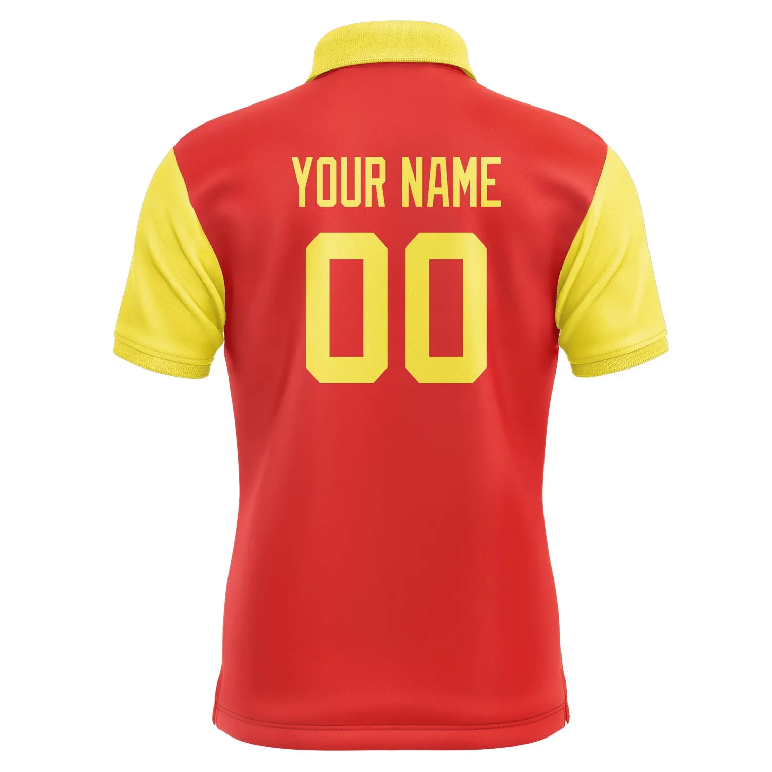Custom Orange Red Light Yellow Short-Sleeve Polo Shirt