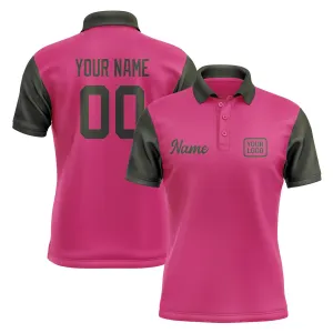 Custom Pink Olive Short-Sleeve Polo Shirt