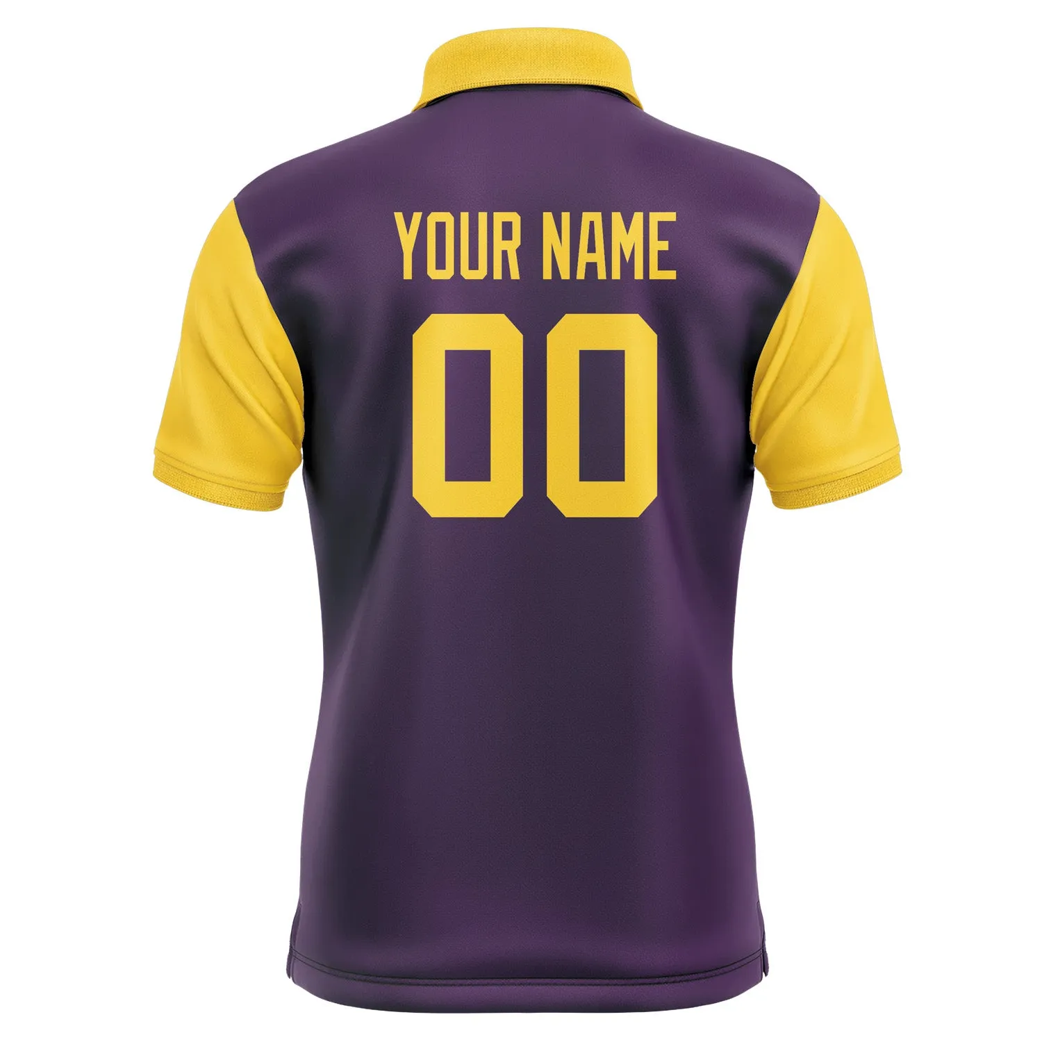 Custom Purple Gold Short-Sleeve Polo Shirt