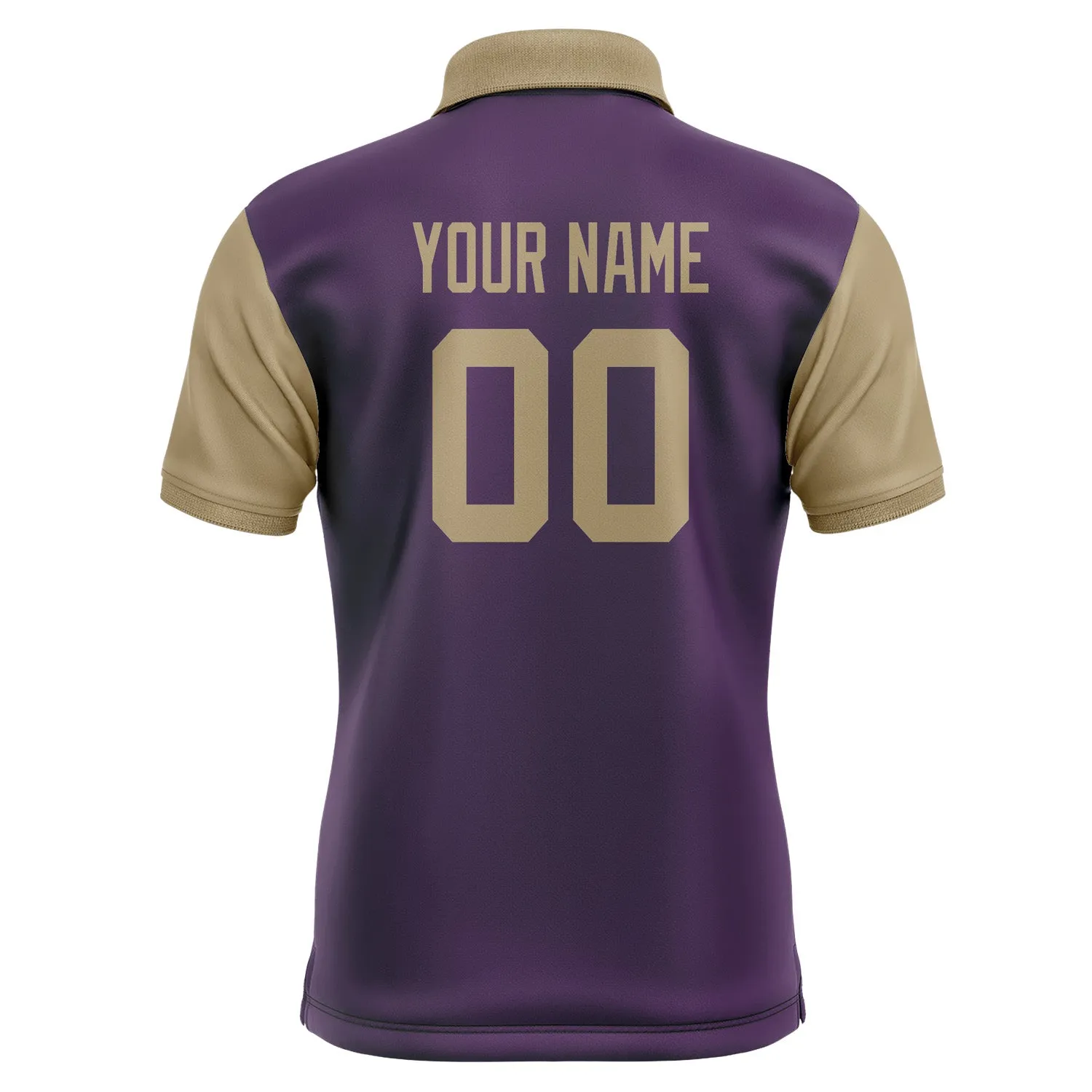 Custom Purple Light Khaki Short-Sleeve Polo Shirt