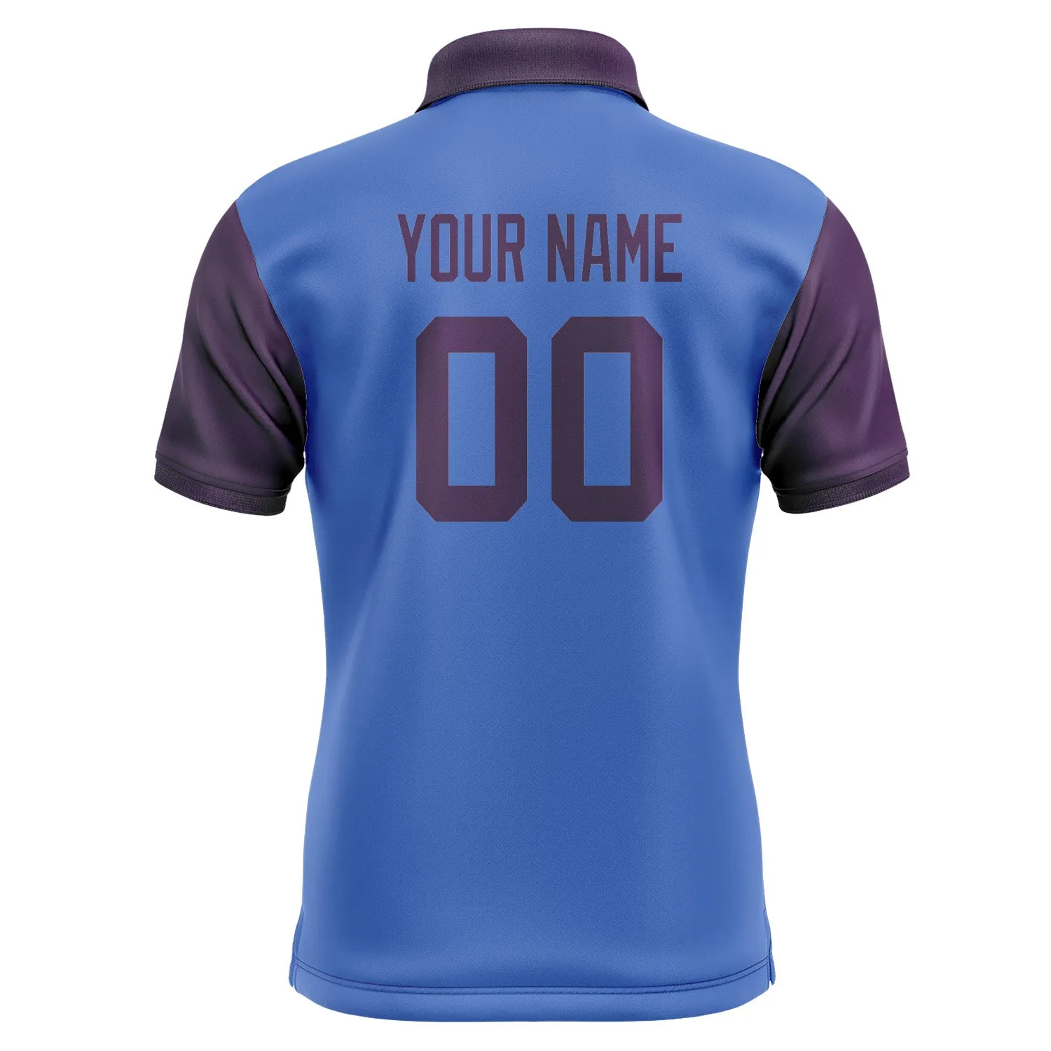 Custom Sky Blue Purple Short-Sleeve Polo Shirt