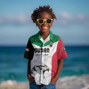 Custom Sudan Football Kid Hawaiian Shirt Yalla Sudan LT15